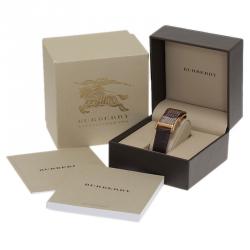 مملوكة مسبقًا Burberry Grey Gold-Plated Stainless Steel BU3000 Men's Wristwatch 26MM