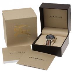 مملوكة مسبقًا ساعة يد رجالية بربري BU7600 ستانلس ستيل رمادي 44مم