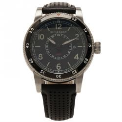Burberry Black Stainless Steel The Utilitarian GMT Men's Wristwatch 42MM