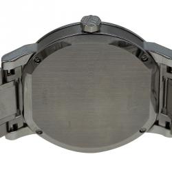 Pre Owned Burberry Black Stainless Steel Heritage BU1364 Men's Wristwatch 38MM