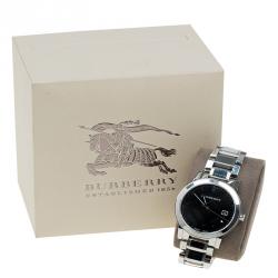 Pre Owned Burberry Black Stainless Steel Heritage BU1364 Men's Wristwatch 38MM