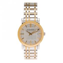 Pre Owned Burberry Silver Stainless Steel BU1350 Men's Wristwatch 38MM