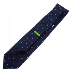 Bvlgari Blue Pattern Silk Tie