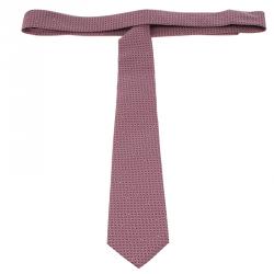 Bvlgari Purple Silk Euclidea Pattern Seven Fold Tie