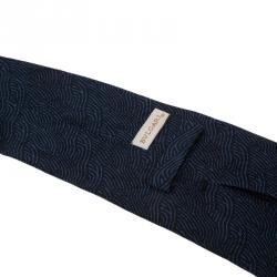 Bvlgari Blue Wave Printed Silk Tie