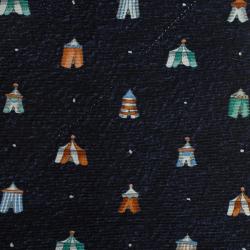 Bvlgari Dark Blue Tents Print Silk Tie