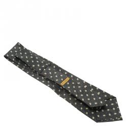 Bvlgari Grey Printed Silk Tie