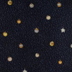 Pre Owned Bvlgari Navy  Blue Ornaments Printed Silk Tie