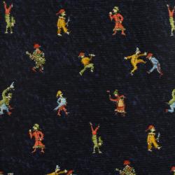 Bvlgari Navy Blue Men Printed Silk Tie