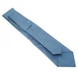 Bvlgari Blue Logo Silk Tie