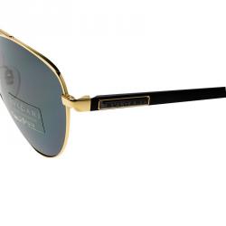 Bvlgari 5026K Black & Gold Plated Polarized Aviators