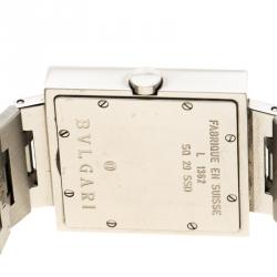 Pre Owned Bvlgari Black Stainless Steel Quadrato Men's Wristwatch 29mm