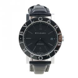 Pre Owned Bvlgari Black Stainless Steel Bvlgari Men's Wristwatch 38MM