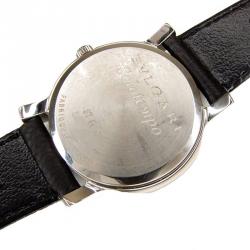 Pre Owned Bvlgari White Stainless Steel Solotempo Men's Wristwatch 29MM 