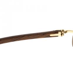Cartier Brown 135B Wooden C Décor Sunglasses