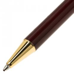 مملوكة مسبقًا Cartier Wine Gold-Plated Lacquer Santos Ballpoint Pen