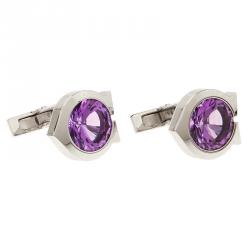 Cartier Amethyst Silver Cufflinks