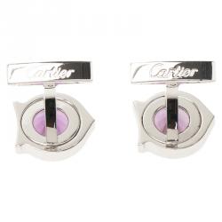 Cartier Amethyst Silver Cufflinks