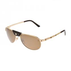 Pre Owned Cartier Edition Santos - Dumont Gold Finish Santos De Cartier Aviators