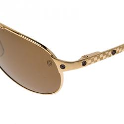 Pre Owned Cartier Edition Santos - Dumont Gold Finish Santos De Cartier Aviators