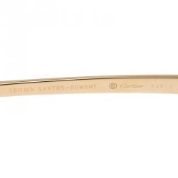 Pre Owned Cartier Edition Santos - Dumont Gold Finish Santos De Cartier Aviators