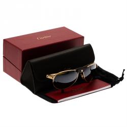 Pre Owned Cartier Edition Santos - Dumont Gold Finish Santos De Cartier Aviators