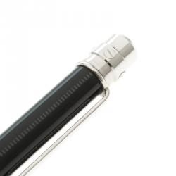 Pre Owned Cartier Black Lacquer Palladium Plated Santos De Cartier Ballpoint Pen