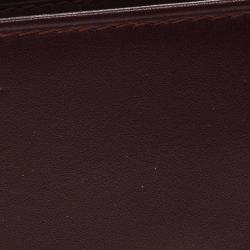 Pre Owned حافظة بطاقات كارتييه ماست دو كارتييه جلد عنابية