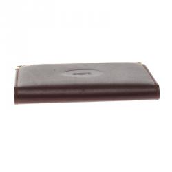 Pre Owned حافظة بطاقات كارتييه ماست دو كارتييه جلد عنابية