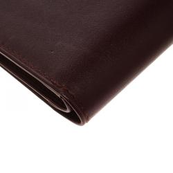 Pre Owned حافظة بطاقات كارتييه ماست دو كارتييه جلد عنابية