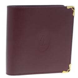 مملوكة مسبقًا Cartier Burgundy Calfskin Must De Cartier Wallet