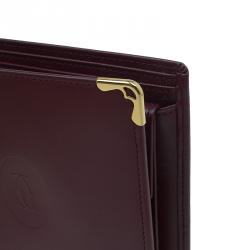 مملوكة مسبقًا Cartier Burgundy Calfskin Must De Cartier Wallet