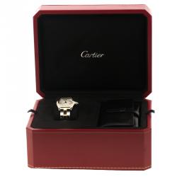 Pre Owned Cartier Silver Two Tone Roadster Automatic Men's Wristwatch 38 mm
