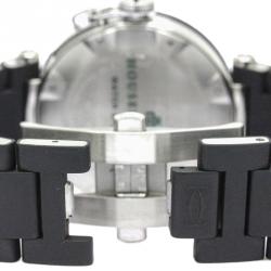 Pre Owned Cartier Black Stainless Steel Pasha Seatimer Men's Wristwatch 40MM