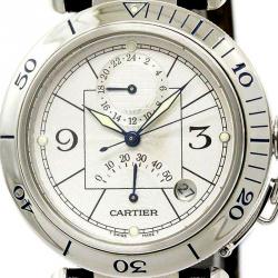 Pre Owned Cartier Silver Stainless Steel Pasha Men's Wristwatch 38MM