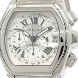 Pre Owned Cartier Silver Stainless Steel Roadster Men's Wristwatch 42MM