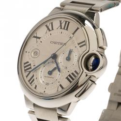 Pre Owned Cartier Silver Ballon Bleu Stainless Steel Chronograph Men's Wristwatch 40 mm