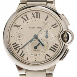 Pre Owned Cartier Silver Ballon Bleu Stainless Steel Chronograph Men's Wristwatch 40 mm
