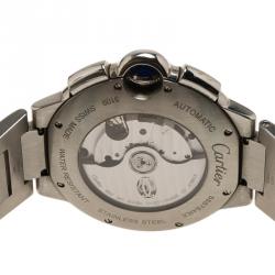 Pre Owned Cartier Silver Ballon Bleu Stainless Steel Chronograph Men's Wristwatch 40 mm