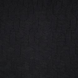 Pre Owned Carven Black Patterned Jacquard Knit Short Sleeve V-Neck Top L