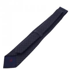 Pre Owned CH Carolina Herrera Grey Logo Printed Wool Tie