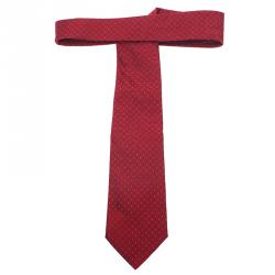 Pre Owned CH Carolina Herrera Red Dotted Silk Tie