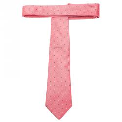 Pre Owned CH Carolina Herrera Pink Polka Dot Silk Tie