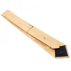 Pre Owned CH Carolina Herrera Yellow Printed Silk Tie