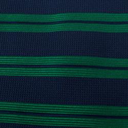 Pre Owned CH Carolina Herrera Green and Navy Blue Striped Silk Tie
