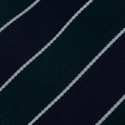 Pre Owned CH Carolina Herrera Green and Navy Blue Striped Silk and Wool Tie