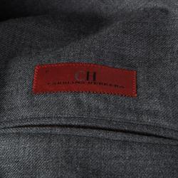 CH Carolina Herrera Grey Wool Notched Collar Overcoat S