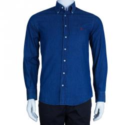 Pre Owned CH Carolina Herrera Men's Blue Denim Shirt S