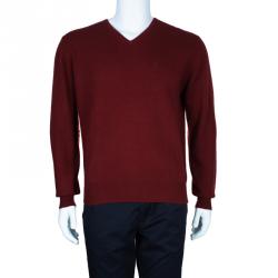 Pre Owned CH Carolina Herrera Men's Red Cashmere Pullover l