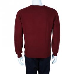 Pre Owned CH Carolina Herrera Men's Red Cashmere Pullover l